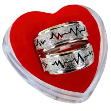 Imagem de Par De Aliança Aço Inoxidável Prata 6mm Namoro Compromisso Tamanho:15-16