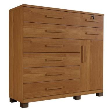 Imagem de Comoda New Vitoria Quarto com 8 Gavetas e 1 Porta - BENETIL, Cinamomo
