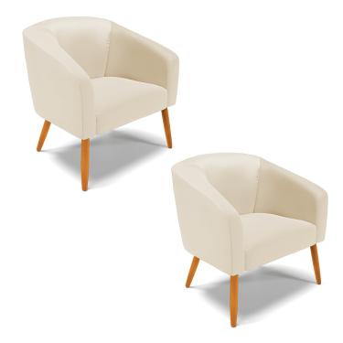 Imagem de Cadeira Sala de Jantar Pé Palito Castanho kit 2 Stella Sintético D03 - D'Rossi