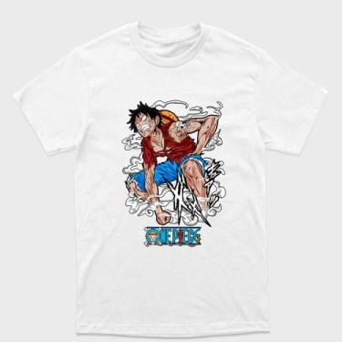 Imagem de Camiseta Branca One Piece  Monkey D. Luffy gear second Tamanho:GGTecid