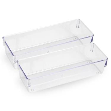 Imagem de Kit 2 Potes Organizadores Multiuso Modular Retangulares  - Plastutii