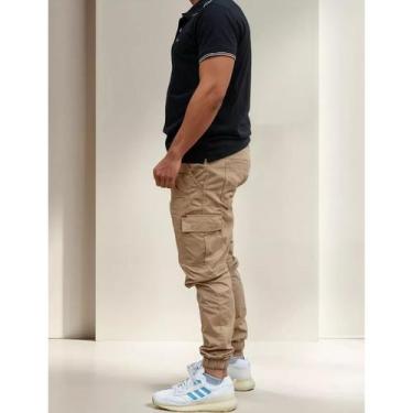 Imagem de Calça Cargo Jogger Unissex NIV DENIM - Streetwear, Bolsos Laterais, Es