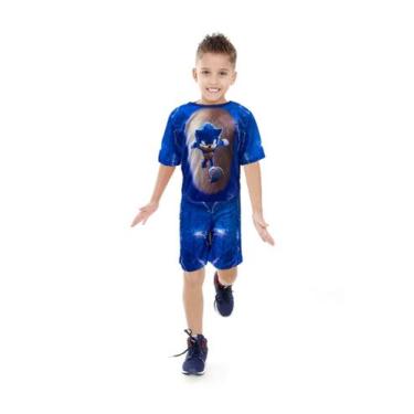 Imagem de Fantasia Sonic Infantil Meninos - Fantasia Brás, G - 6 A 7 ANOS