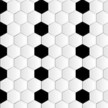 Imagem de Papel De Parede Hexagono Preto E Branco Adesivo Sala Quarto