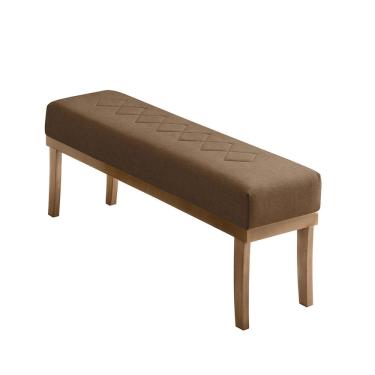 Imagem de Puff para Sala de Estar 100cm Linho Theo Marrom