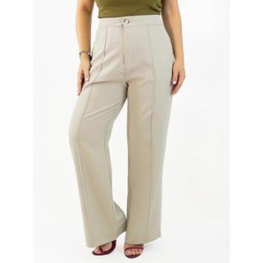 Imagem de Calça Feminina Pantalona Tecido Cross Time Friso Alfaiataria Anticorpus-Feminino