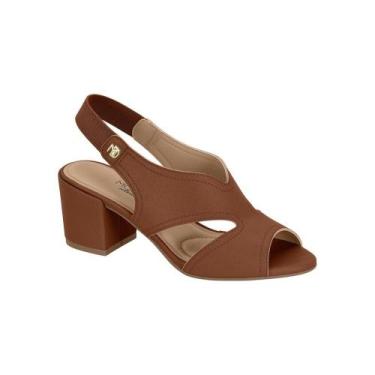 Imagem de Sandália Modare Ultraconforto Feminina Salto Médio Bloco Avelã, 37, Av