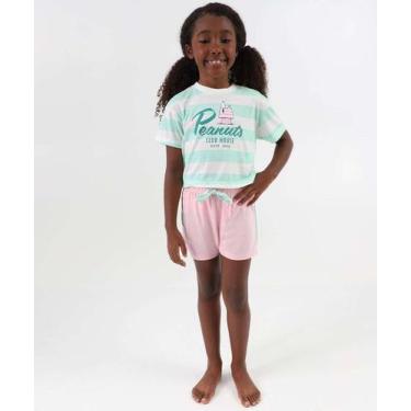 Imagem de Pijama Infantil Listrado Snoopy Tam 4 a 12 Verde-14001 - Marisa, Verde