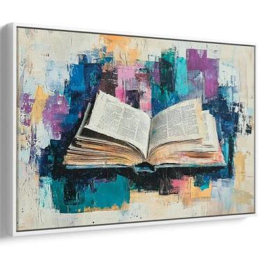 Imagem de Quadro decorativo Livro em Pintura - Mioquadros, 90x60 cm, Branco