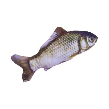 Imagem de Brinquedo De Gato Com Catnip, Almofada De Pelúcia Em Formato De Peixe 