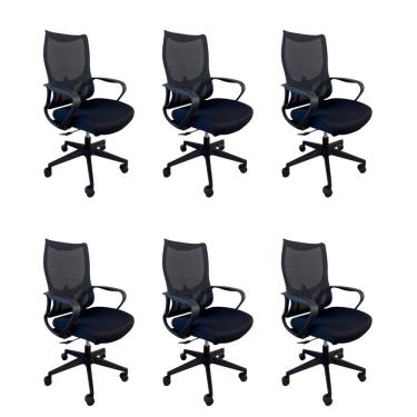 Imagem de Kit 6 Cadeiras Presidente Oficial Verona Sem Apoio