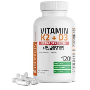 Imagem de Suplemento de vitamina K2 Bronson (MK7) com D3 10.000 UI-Unissex