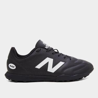 Imagem de Chuteira Society New Balance 442 Unissex, Preto, Branco, 42