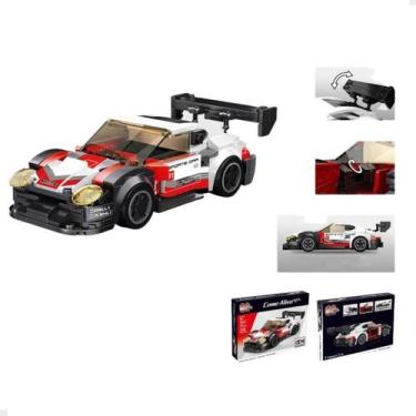 Imagem de Carrinho de Montar Blocos 236 Peças Brinquedo Esportivo Corrida com Mo