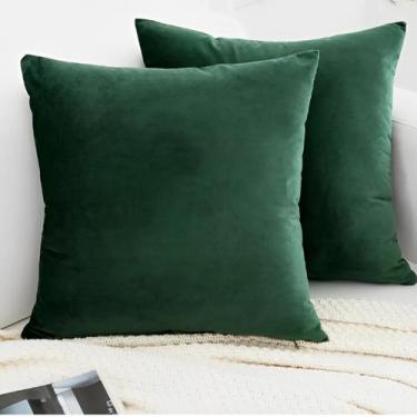Imagem de kit 2 Capas de Almofadas 45x45 cm Tecido Suede Liso Decorativa com Zíp