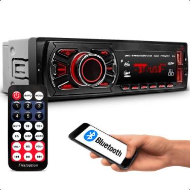 Imagem de Som pra carro aparelho auto radio automotivo 1 din mp3 player com Blue