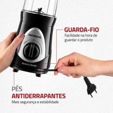 Imagem de Personal Blender, Mondial, Preto/Prata, 300W, 220V - DG-01, Preto, 220