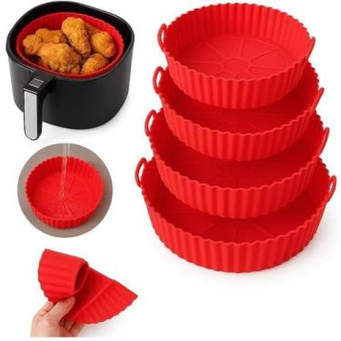 Imagem de Kit 6 Formas de Silicone Para Airfryer Tamanhos Variados Reutilizável 