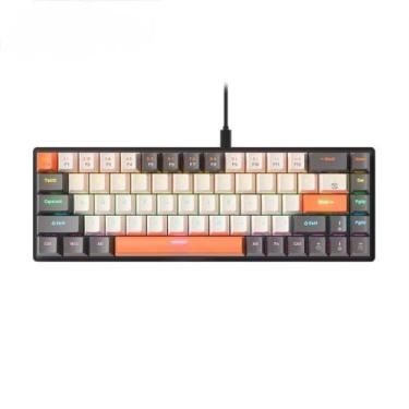 Imagem de Teclado Gamer Mecânico Com Fio USB 60% Retro Iluminado Switch Azul ABN