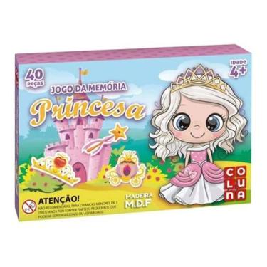 Imagem de Jogo da Memoria Princesa Madeira 40 Peças Didático Educativo Presente 