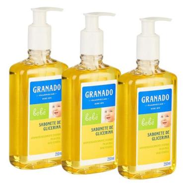 Imagem de Kit c/3 sabonetes Líquidos Glicerina Granado Bebê Tradicional 250ml