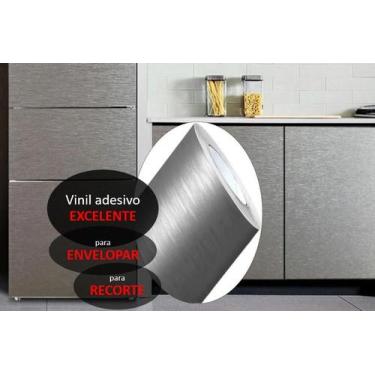 Imagem de Adesivo Vinil Aço Escovado Envelopa Móveis Cozinha 25m x1m - FLC, PRAT