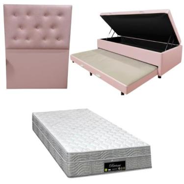 Imagem de Cama Box Baú Solteiro com Auxiliar Bicama Colchão Riviera Molas Ensaca