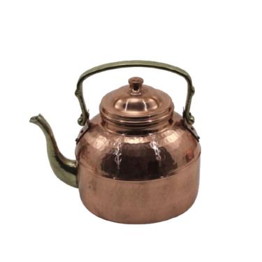 Imagem de Chaleira em Cobre Bico Bronze para Café e Chá com Tampa Tamanho g Metal Arte