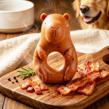 Imagem de Mordedor Pet Capivara Sabor Bacon Bambu Caes Brinquedo Saude - LAVI