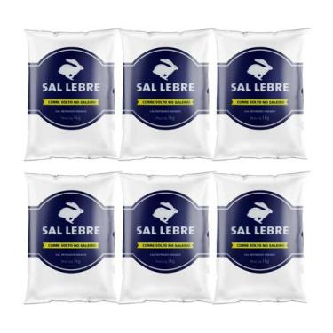 Imagem de Sal Marinho Refinado Lebre 1kg Kit com 6 Unidades