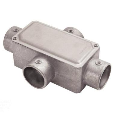 Imagem de Condulete fixo 1" tipo "X" - com tampa / sem rosca / sem pintura - Tra