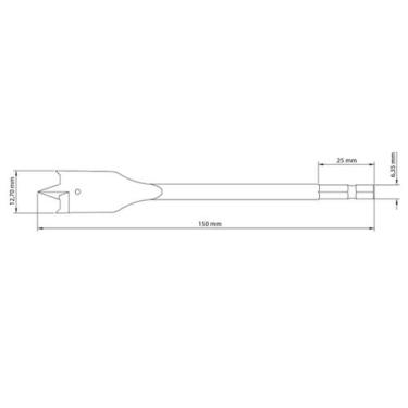 Imagem de Broca para Madeira com Ponta Chata 1/2" 150 mm Tramontina em Aço Espec