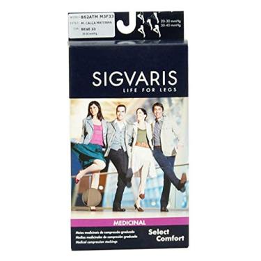 Imagem de Meia Calça Gestante 862 Premium Select Comfort Média Compressão 20-30 Mmhg com Ponteira Aberta Sigvaris Média Longa Bege