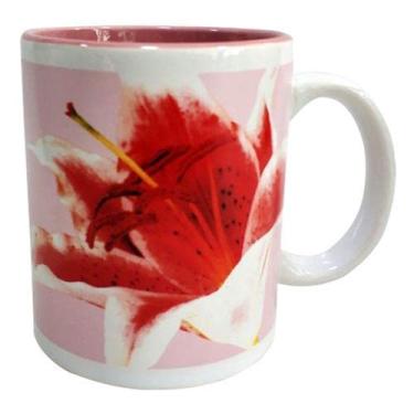 Imagem de CANECA LIQUID FLOWER ORQUIDEA EM PORCELANA 300ML COR ROSA