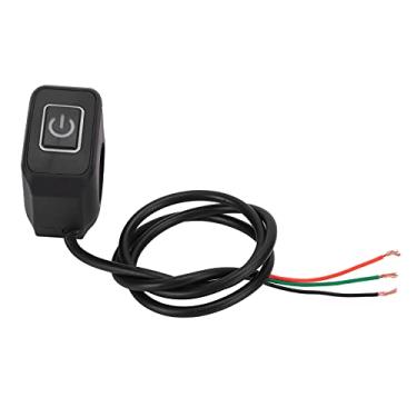 Imagem de Yctze Interruptor de guidão de motocicleta de 22 mm, botão de controle do interruptor de luz ATV para motocicleta universal para farol (metal ABS) (branco)