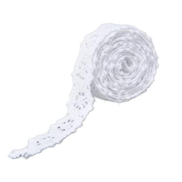 Imagem de AUNMAS Fita de renda, design de renda, estilo elegante para decorações de casamento para embalagem de presente (branco)
