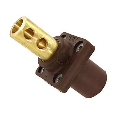 Imagem de Leviton 16R21-UH Série 16-Nariz cônico, 90 graus, receptáculo de painel macho, conector tipo cam, marrom