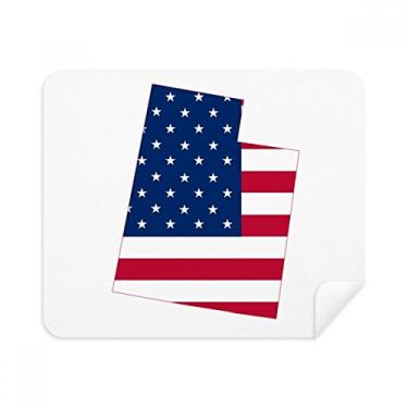 Imagem de Utah America Mapa dos EUA Estrelas Listras Bandeira Pano de Limpeza Limpador de Tela 2 Peças Tecido de Camurça