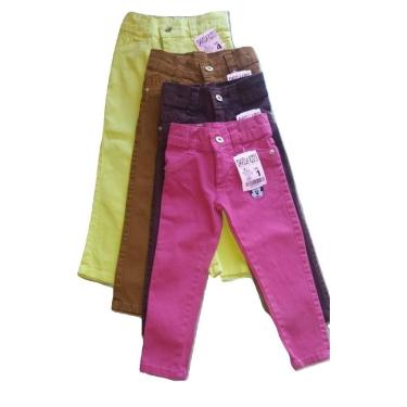 Imagem de 10 Calça Jeans Menina Infantil Coloridas