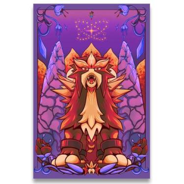 Imagem de Poster Decorativo 42cm X 30cm A3 Brilhante Pokémon Entei - Bd Net Coll