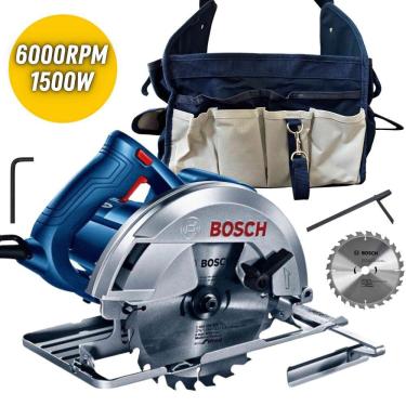 Imagem de Serra Circular Elétrica Bosch GKS-150 127V 1500W + Bolsa Para Ferramentas e Guia Paralela