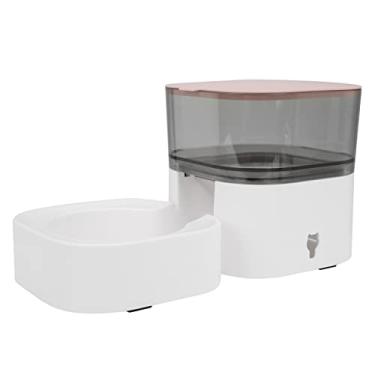 Imagem de Dispensador automático de água, alimentador automático de alimentos ergonômico, portátil, mantém a comida original, fácil de limpar, removível com uma base antiderrapante para gatos médios e pequenos (alimentador (rosa))