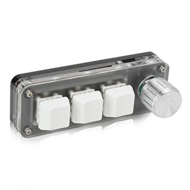 Imagem de Yoidesu Mini teclado de 3 teclas com botão, teclado macro mecânico com uma mão, 3 teclas totalmente programáveis, para escritório, jogos, música, mídia, controle industrial, etc