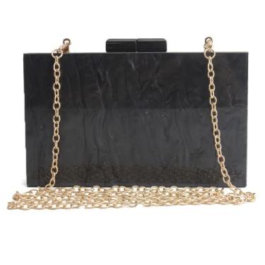 Imagem de Bolsa de acrílico feminina bolsas de mão e ombro bolsinha bolsa clutch bolsa de noite bolsa de casamento, Preto, M