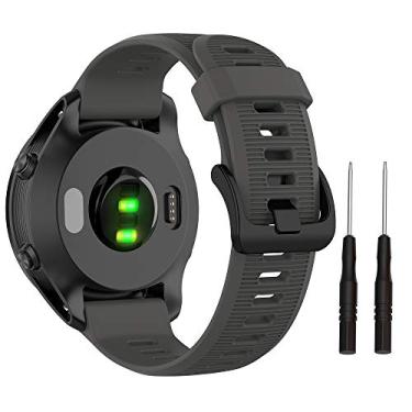 Imagem de Pulseira Isabake para Gramin Forerunner 935/Forerunner 945-22 mm Pulseira de substituição de relógio de silicone macio para Garmin Fenix 5/ Fenix 5plus/Fenix 6/ Fenix 6 Pro/Approach S60/Quatix 5, Cinza