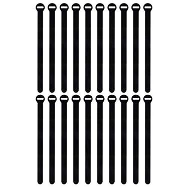 Imagem de Abraçadeiras autoaderentes da Wrap-It Storage, 30,48 cm (pacote com 20) pretas – Laços de cabos reutilizáveis para gerenciamento de cabos e mesa ou organização de escritório