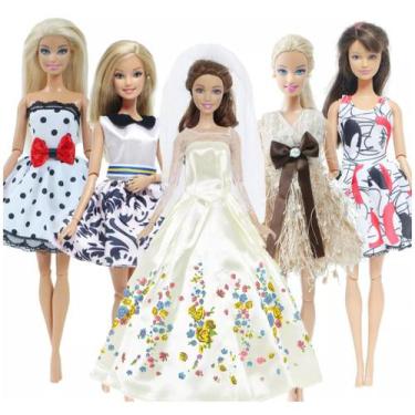 Kit Com 10 Roupinhas Roupas Para Boneca Barbie Frozen