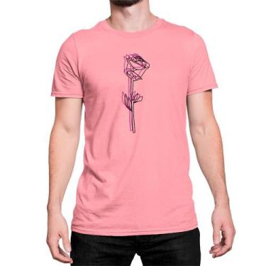 Imagem de Camiseta T-Shirt Flor Flower Rosa Pink Geométrica Algodão - Mecca