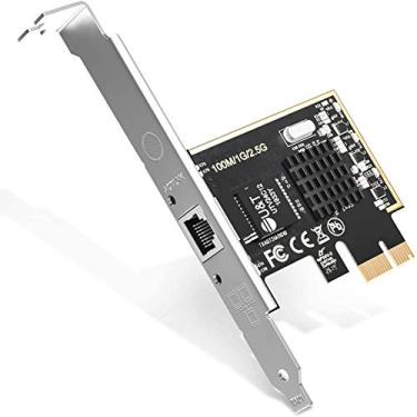 Imagem de Adaptador de rede PCIe 2.5GBase-T com 1 porta, 2500/1000/100Mbps PCI Express Gigabit Ethernet Card RJ45 LAN Controller suporta Windows Server/Windows/Linux, suportes padrão e discretos incluídos