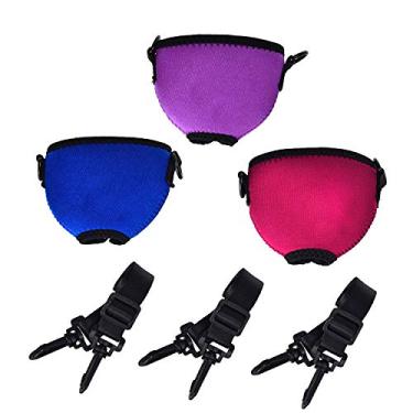 Imagem de Beautyflier Isolador de taça de vinho/suporte de bebida/manga de neoprene com alça de pescoço ajustável para caminhada de vinho (azul/bordô/roxo)